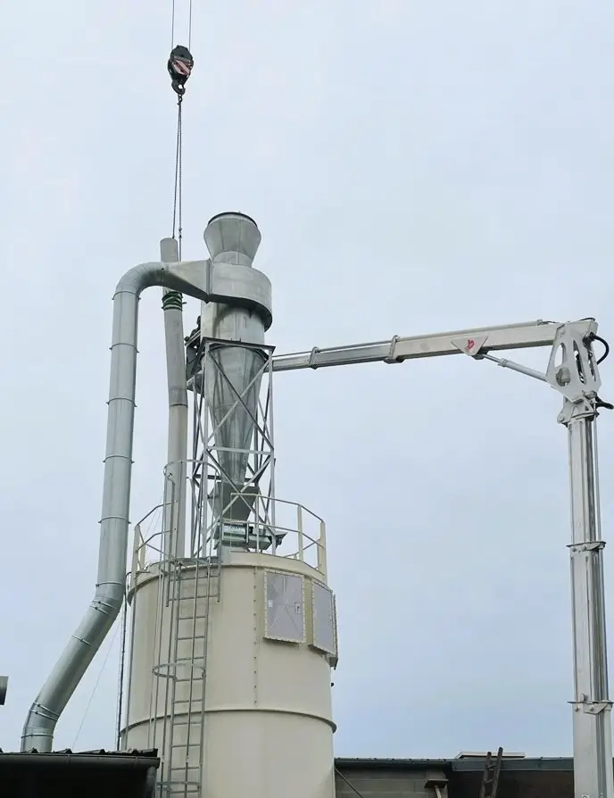 Grutage cheminée d'extraction industrielle